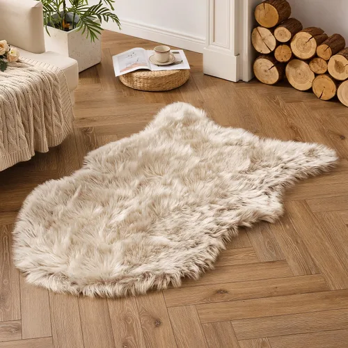 Miniatura 8 de MIULEE Alfombra de Piel de Oveja Sintética de 3 x 5 Pies, Alfombras de Área Mullidas de Lujo - Alfombra Decorativa Shag Súper Suave para Dormitorio