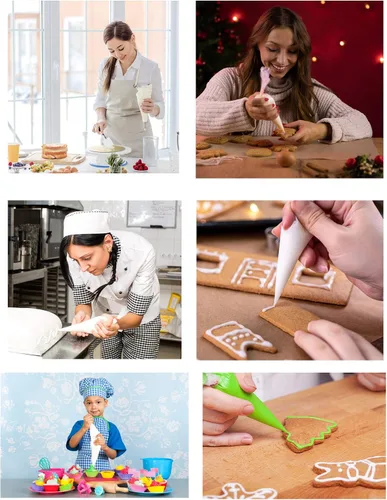 Miniatura 6 de Paquete de 100 bolsas de repostería desechables de plástico, para pasteles, glaseado, pastelería, pastelería, pastelería, herramienta de decoración