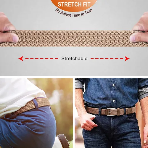 Miniatura 4 de BULLIANT Cinturón elástico para hombre, cinturón trenzado de regalo para hombre, 1 38 para golf, pantalones casuales, camisas, jeans