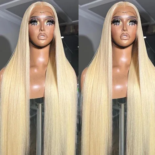 Miniatura 12 de Missyvan Pelucas de encaje frontal de cabello largo y lacio, color marrón natural, sin pegamento, castaño y rubio, pelucas sintéticas con encaje