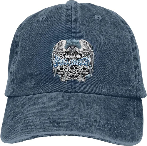 Miniatura 9 de Cowboy Hat Trendy Hats for Man and Women Djustable Four Season Outdoor Baseball Cap of Hell Skull with Angel Navy Blue