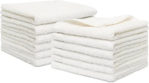 Miniatura 16 de Juego de 12 paños de 100 % algodón de 13 x 13 pulgadas, juego de 12 toallas ultrasuaves y altamente absorbentes, para baño, gimnasio, hotel, spa