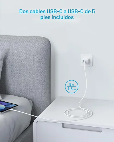 Miniatura 4 de Anker Cargador para iPhone 17/16, paquete de 2 bloques de cargador USB C rápido de 20 W, para iPhone 17/16/16 Pro Max/15 Series/iPad Pro y más