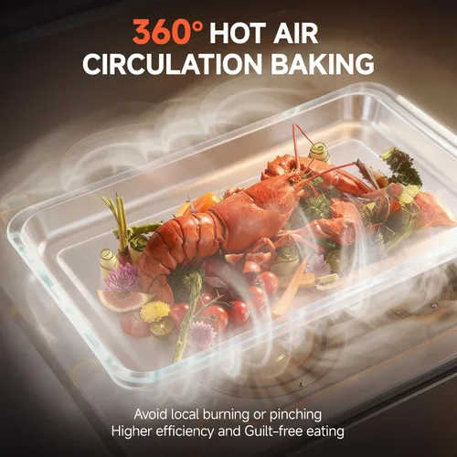 Miniatura 4 de OUNIN Horno de encimera combinado de freidora de vapor y aire de 24 litros, horno de convección 11 en 1 para hornear y vapor, hornear, asar