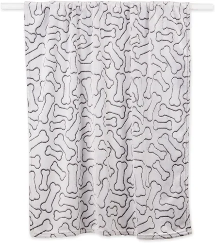 Miniatura 2 de Bone Dry Colección de huesos en relieve, manta para mascotas, 36x48, negro