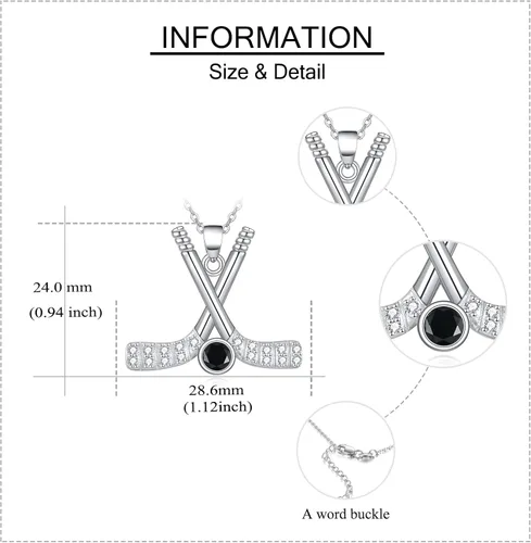 Miniatura 4 de YAFEINI Collar con colgante de plata de ley para violínvioloncheloguitarragolfhockey, joyería de música deportiva para mujeres y niñas