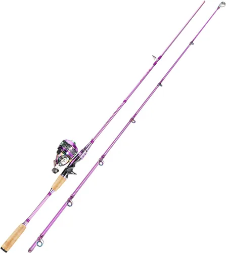 Miniatura 2 de Souagyilang Spincast Fishing Rod Reel Combo,2 Pieces Medium Heavy Pole with Super Smooth Reel Trouble-Free Push-Button Bait Casting Design for