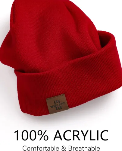 Miniatura 3 de Gorro de invierno de punto acrílico para hombres y mujeres, suave y cálido unisex