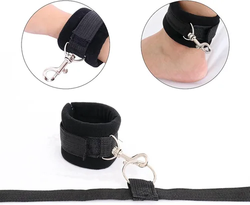 Miniatura 7 de Kit de cama para parejas, correas de cama para adultos, colchón, lazos sexuales para tobillos y muñecas, cuerdas de sujeción de cama King y cordones