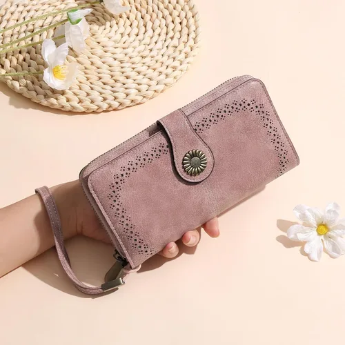Miniatura 7 de SENDEFN Cartera de cuero para mujer, con bloqueo RFID, tarjetero para tarjetas de crédito, cartera de mano para mujer