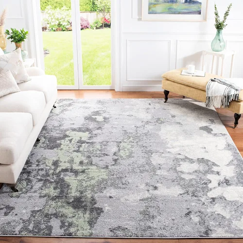 Miniatura 11 de SAFAVIEH Adirondack Collection - Alfombra decorativa, 2 pies 6 pulgadas x 4 pies, verde y gris, diseño abstracto moderno, no desprende pelusa