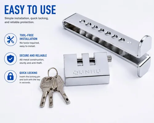Miniatura 2 de General - Cerradura de embrague de freno antirrobo para automóvil, cerradura de seguridad de acero inoxidable resistente, cerradura de pedal