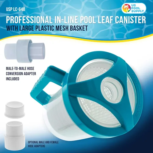 Miniatura 2 de U.S. Pool Supply Atrapasador de hojas de piscina - Recipiente de hojas de piscina en línea, aspiradora para limpiador enterrado, cesta de filtro
