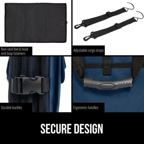 Miniatura 5 de GORILLA GRIP Organizador de maletero para SUV y automóviles, organizador de almacenamiento plegable de gran capacidad, accesorios de coche Azul