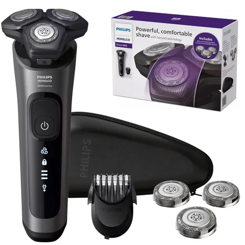 Philips Afeitadoras Eléctricas para Hombres, Afeitadora Eléctrica Recargable Húmeda/Seca con Tecnología SenseIQ, Maquinilla de Afeitar Eléctrica