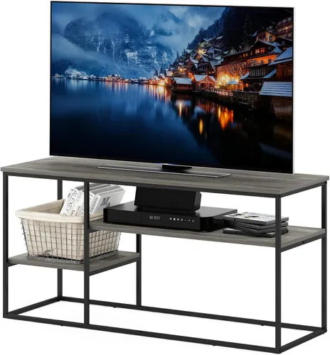 Miniatura 20 de Furinno JAYA - Soporte grande para televisores de hasta 50 pulgadas, nuez de nogal/negro/marrón oscuro de Columbia Nuez Columbia/Negro/Marrón Oscuro