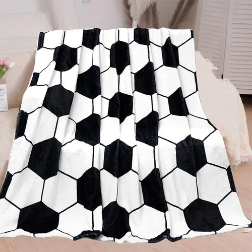 Manta de fútbol de 50 x 60 pulgadas, manta de franela de regalo para niños, adorable manta de cama para niños, manta de franela súper suave para