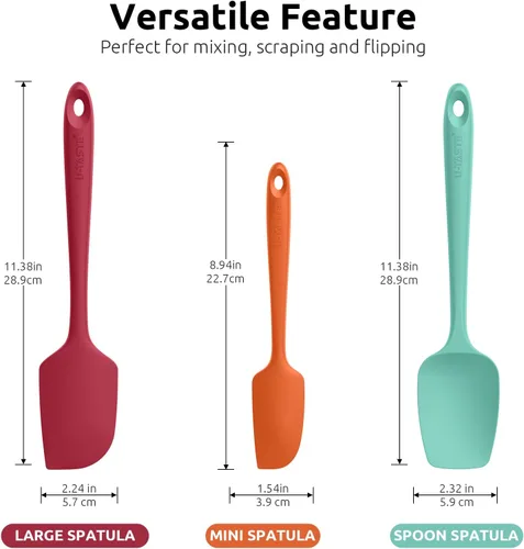 Miniatura 2 de U-Taste Juego de espátulas de silicona para hornear: 600ºF de alta resistencia al calor, raspador de cocina de goma flexible de grado alimenticio