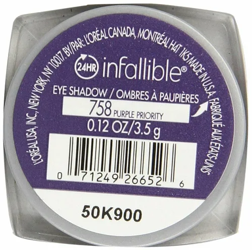 Miniatura 8 de L 'Oreal Infalible Sombra de Ojos de 24 h de París, 0,12 onza Prioridad púrpura