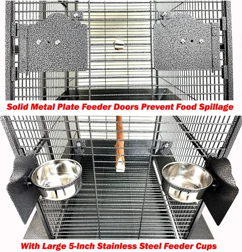 Miniatura 5 de Escalera extragrande de hierro forjado, elegante y duradera, soporte de percha para jugar en la parte superior del suelo, jaula de metal para loro