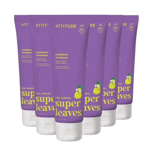 Miniatura 13 de ATTITUDE Acondicionador natural para niños, hipoalergénico, vegano, a base de plantas y minerales, vegano y libre de crueldad, vainilla y pera, 8