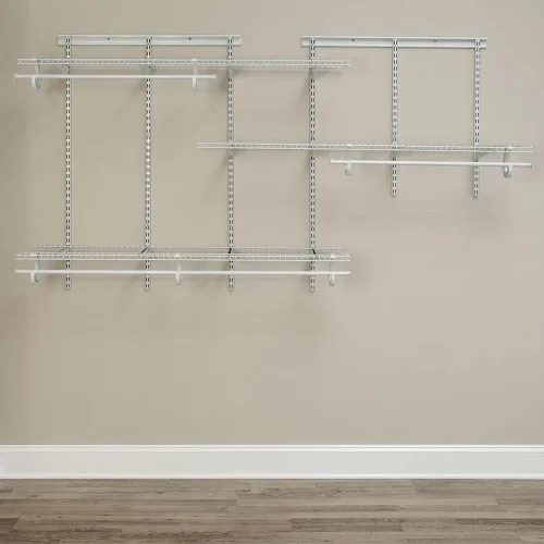 Miniatura 9 de ClosetMaid ShelfTrack - Sistema organizador de alambre para armario, ajustable de 5 a 8 pies, con estantes, barras de ropa, herrajes, acero