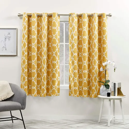 Miniatura 9 de Exclusive Home Gates panel de cortinas en par para ventana, con arandelas en la parte superior, para oscurecimiento de habitación, tejidas