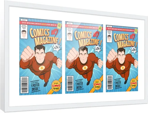 Miniatura 59 de Poster Palooza Marco de cómic con paspartú para 1 cómic de la Edad de Bronce publicado entre 1970 y 1985, marco de cómic negro para cómic de 7.25 x