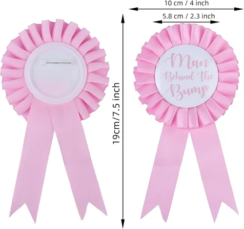 Miniatura 4 de Botón divertido para baby shower con texto en inglés «Man Behind The Bump» para papá Decoraciones de fiesta, suministros divertidos para papá