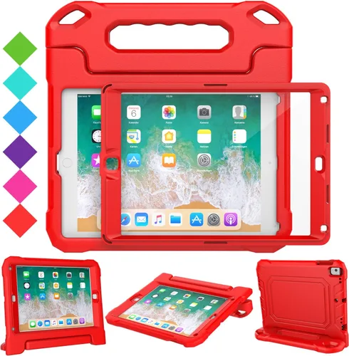 Miniatura 10 de SUPLIK Funda para niños para iPad de 5ª/6ª generación (9.7 pulgadas, 2017/2018), iPad Air 1 y Air 2 y Pro 9.7 Funda con protector de pantalla, Verde