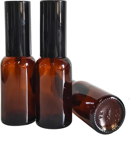 Miniatura 4 de Paquete de 12 aerosoles de vidrio ámbar de 1 onza para aceites esenciales, botella de spray pequeña, espray de niebla fina, pulverizador negro