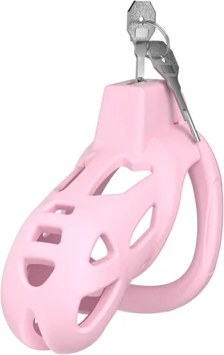 Miniatura 9 de Jaula de castidad masculina, dispositivo XS de castidad con 5 tamaños de anillos y candado invisible para ejercicio del pene del hombre