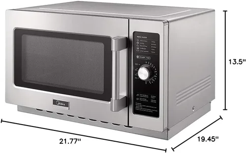 Miniatura 8 de Midea Equipment 1034N0A - Horno de microondas comercial para encimera con dial, 1000 W, acero inoxidable, 1.2 pies cúbicos
