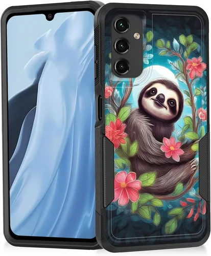 Miniatura 68 de Funda para Galaxy A14 5G, resistente de doble capa híbrida de policarbonato duro, goma suave, a prueba de golpes, funda protectora resistente