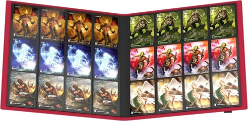 Miniatura 6 de Ultimate Guard Flexxfolio 12 bolsillos laterales para almacenamiento de tarjetas coleccionables de hasta 480 tarjetas, colección de tarjetas Rojo