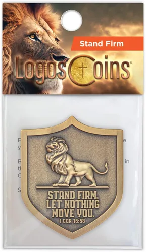 Miniatura 6 de Christian Lion Shield, paquete de 10, monedas de desafío cristiano a granel – Fuerza, fe y coraje – 2 pulgadas, regalo cristiano para hombres