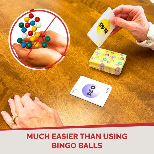 Miniatura 7 de MR CHIPS Tarjeta de bingo a prueba de atascos con obturadores y cubierta de tarjetas de llamada