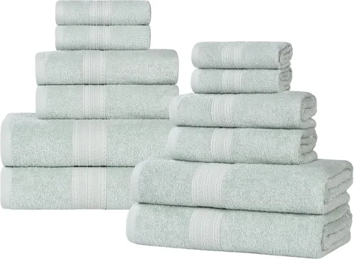 Miniatura 116 de Superior Juego de 6 toallas de mano de algodón ecológico, toallas pequeñas para spa, hotel, baño de invitados, cocina, secado rápido, suave