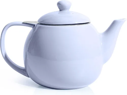 Miniatura 24 de Sweese Tetera de porcelana de 27 onzas con infusor para té de hojas sueltas, gris azulado