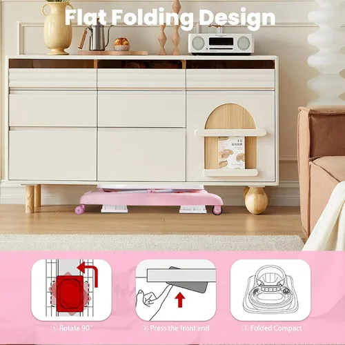 Miniatura 7 de Boyro Baby Andador de bebé 5-en-1, andadores de bebé para niños y niñas de 6 a 12 meses, andador de actividad plegable, andador para bebés y niños