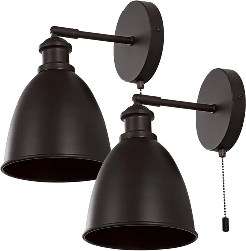 Miniatura 7 de JONATHAN Y Juego de 2 apliques de pared LED de bronce aceitado de 6.5 pulgadas para dormitorio, lámpara de pared industrial cableada con interruptor