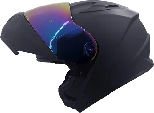 Miniatura 2 de KRN Casco de motocicleta modular reversible para adultos - Casco de calle aprobado por DOT, para carreras y con visor colorido y pasamontañas