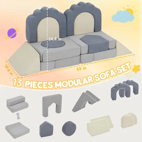 Miniatura 2 de 13 Piezas Bloques de Escalada de Espuma para Niños Pequeños de 1-3 Años Juego Suave de Escalada Floral para Niños para Interiores, Juguetes