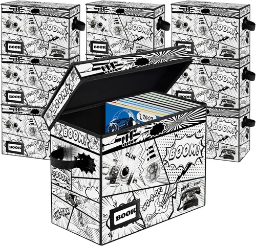 Miniatura 13 de Paquete de 2 Cajas de Almacenamiento de Cómics de Colección, Organizador Protector 15.8" X 7.8" X 11.8" Caja Corta Plegable con Capacidad