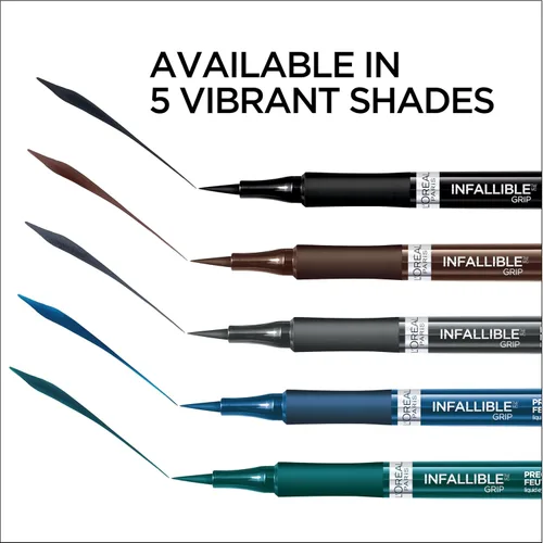 Miniatura 4 de L'Oreal Paris Cosmetics Makeup Infallible Grip Delineador de ojos de fieltro de precisión, resistente a las manchas, delineador de ojos impermeable