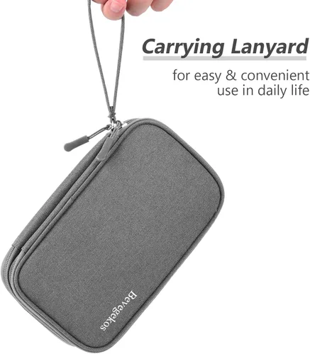 Miniatura 4 de Bevegekos Organizador mediano de viaje Tech, bolsa de transporte para electrónica y accesorios (gris oscuro, mediano)