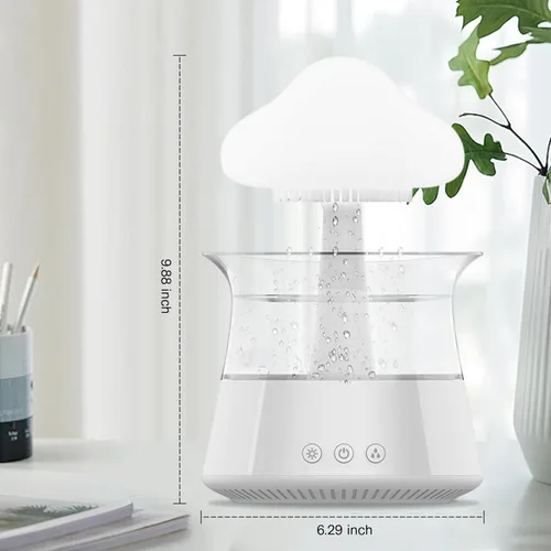 Miniatura 3 de Rain Cloud Humidificador de goteo de agua, difusor de aroma de hongos, difusor de aceite esencial, difusor de aromaterapia de ruido blanco de 10.8