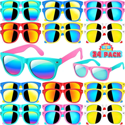 Miniatura 7 de GIFTINBOX Gafas de sol para niños a granel, paquete de 12 lentes de sol para niños con protección UV para niños y niñas, suministros de fiesta