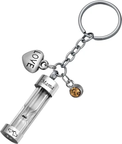 Miniatura 22 de Llavero de reloj de arena para cenizas, colgante de urna conmemorativa, recuerdo de cremación, joyería para tía, Aunt