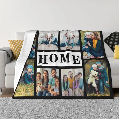 Miniatura 16 de Manta personalizada con foto, mantas de pollo personalizadas para niña, regalo de niño, manta familiar personalizada de franela polar con foto